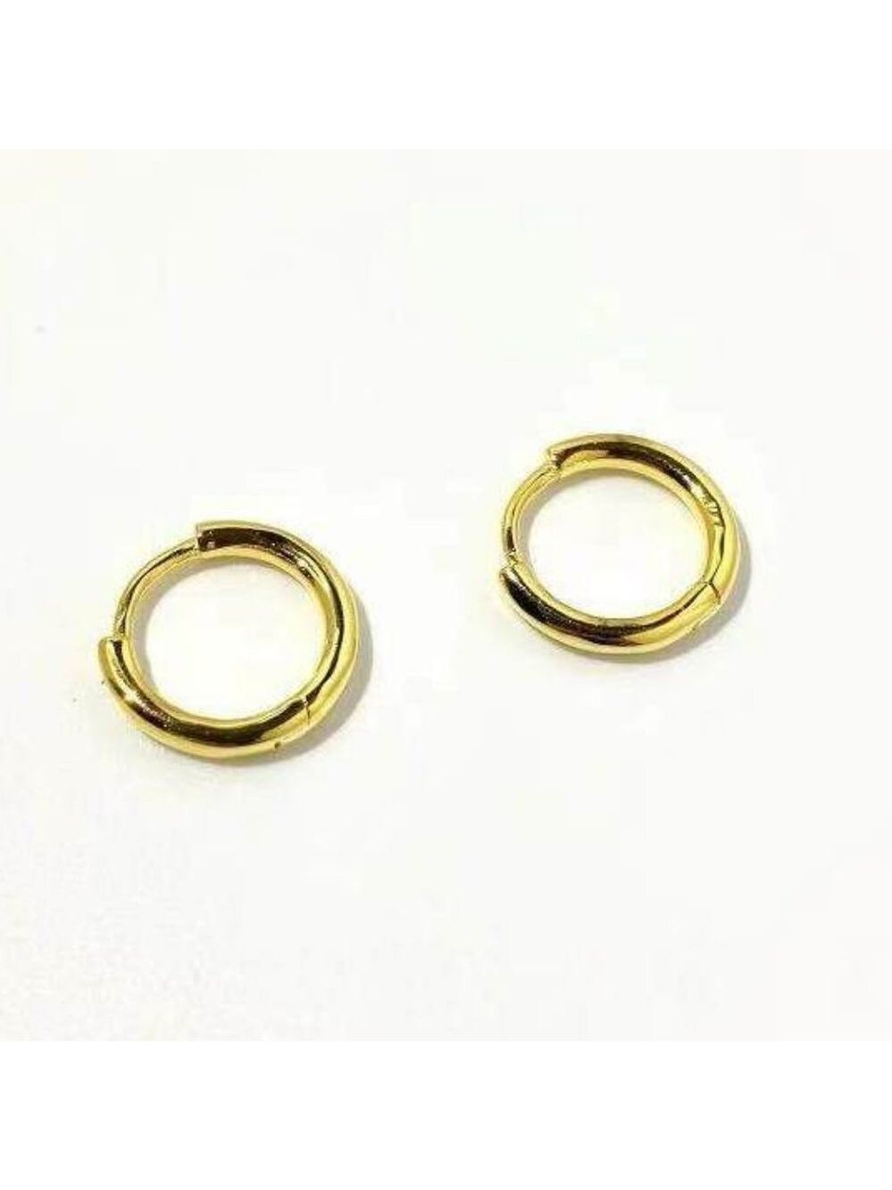 18k Gold Plated Sterling silver hoop Earrings - Picture 5 of 8